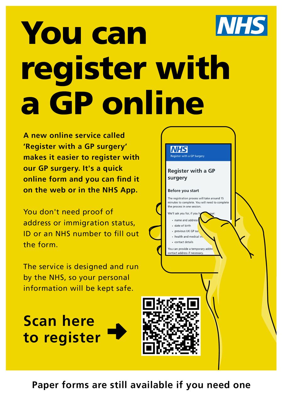 You can register with a GP Online 